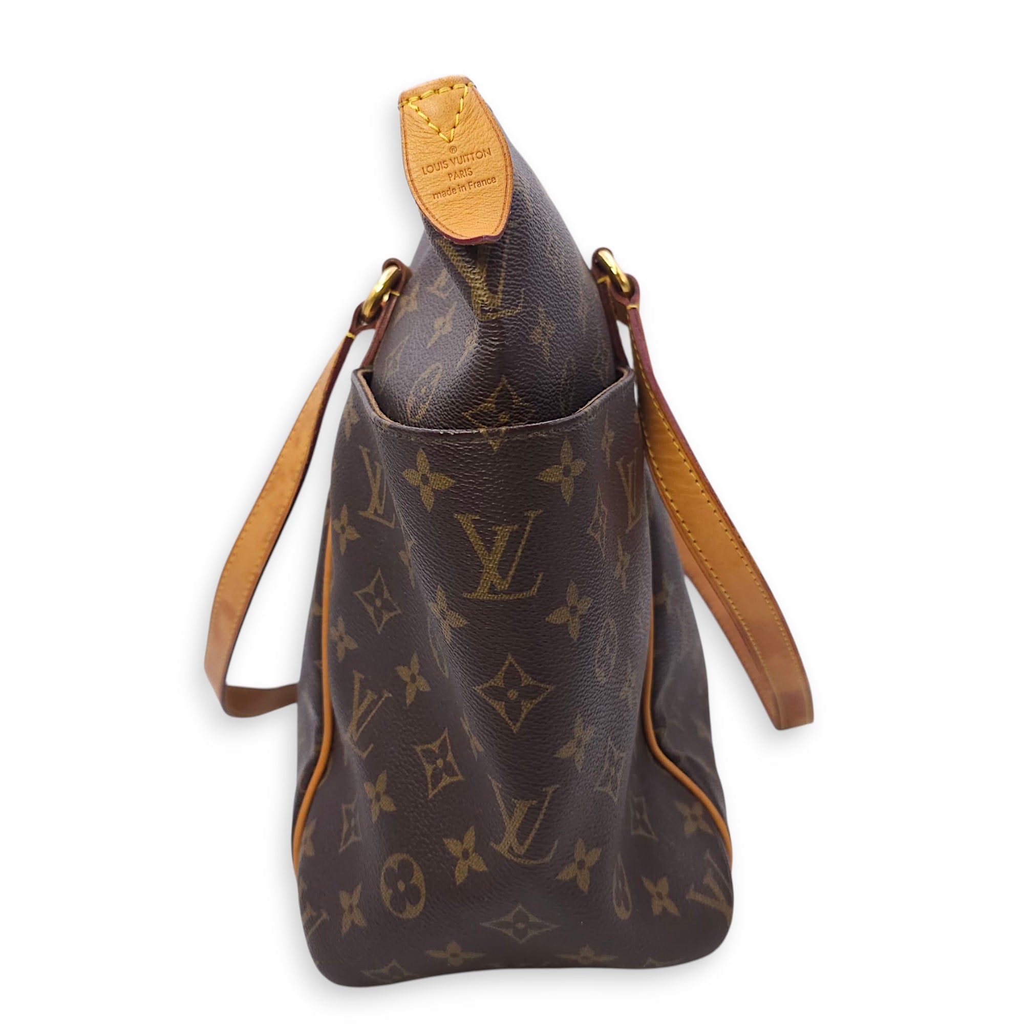 Totally MM Monogram Brown Shoulder Bag in Canvas, Gold hardware