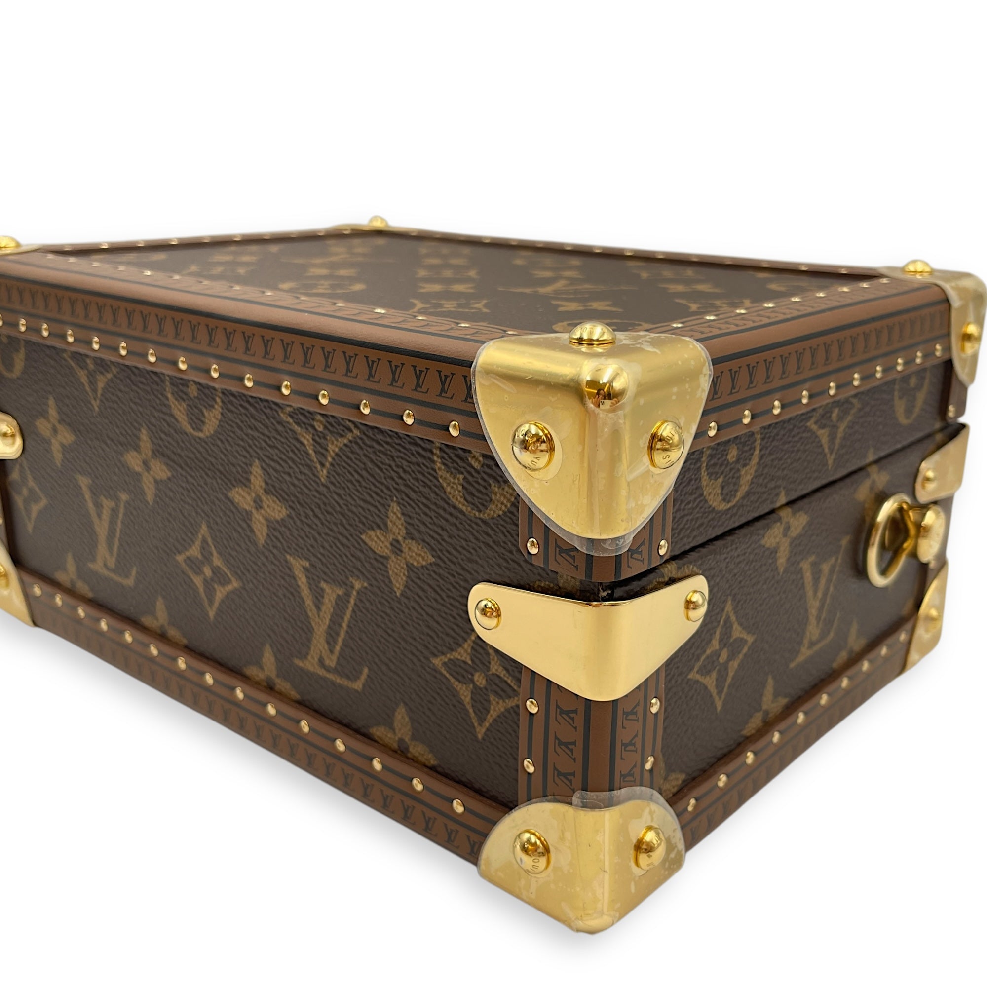 Valees 2 Way Petite Monogram Brown Handbag in Canvas, Gold hardware
