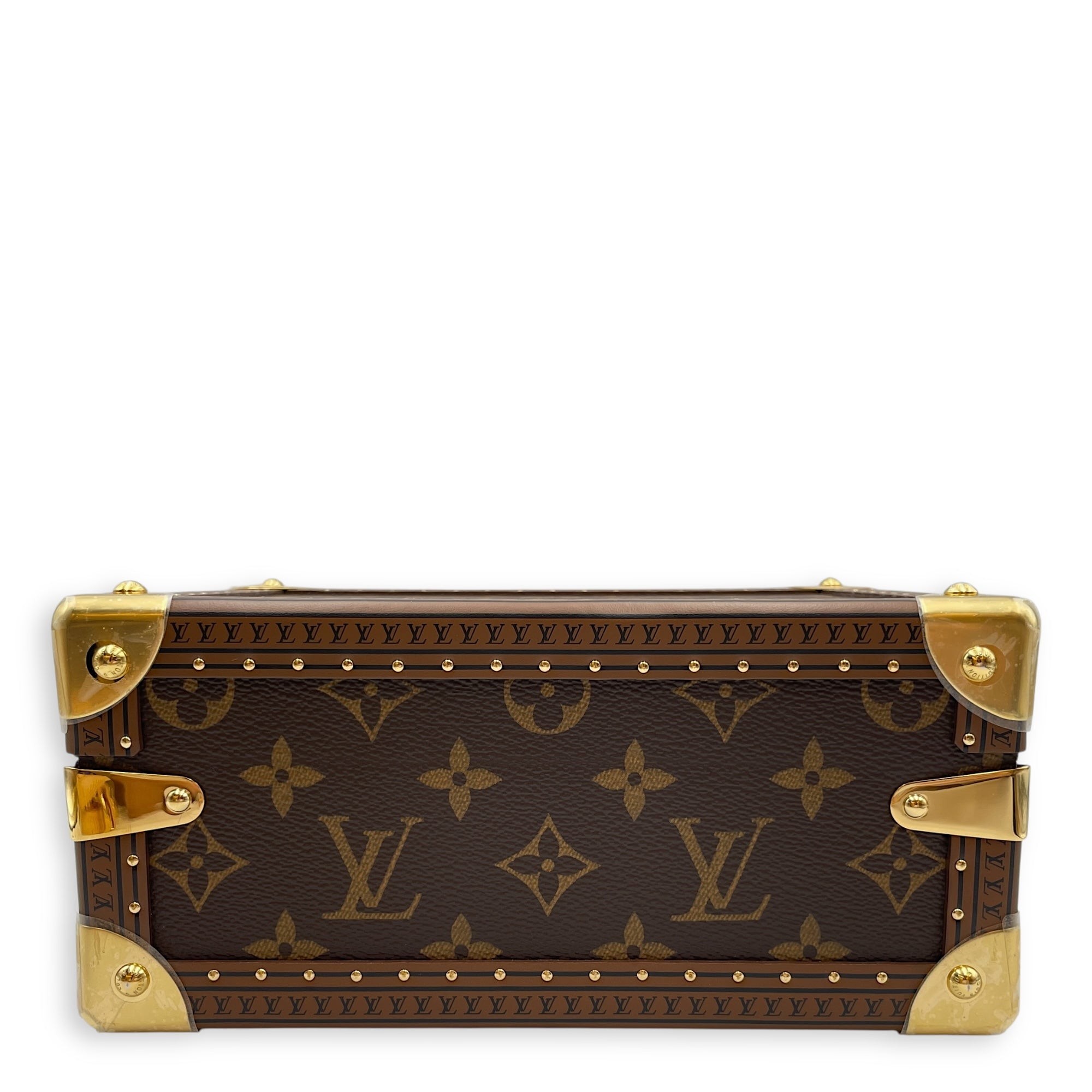 Valees 2 Way Petite Monogram Brown Handbag in Canvas, Gold hardware