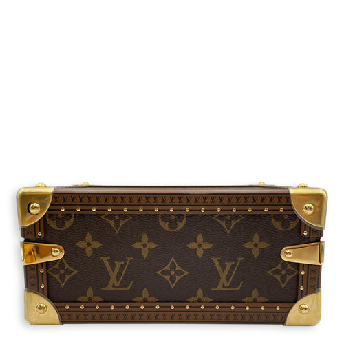 Valees 2 Way Petite Monogram Brown Handbag in Canvas, Gold hardware