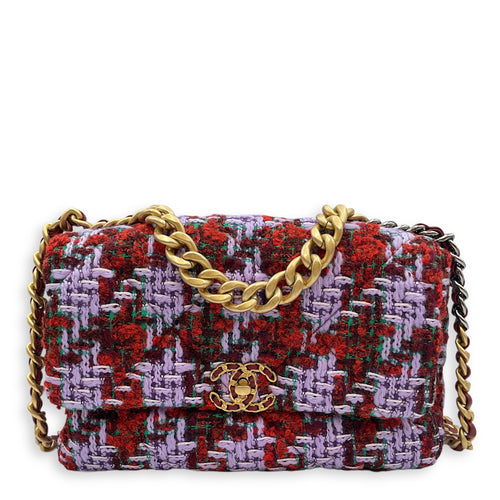C19 Multi-colour Shoulder Bag in Tweed, Tri-tone hardware