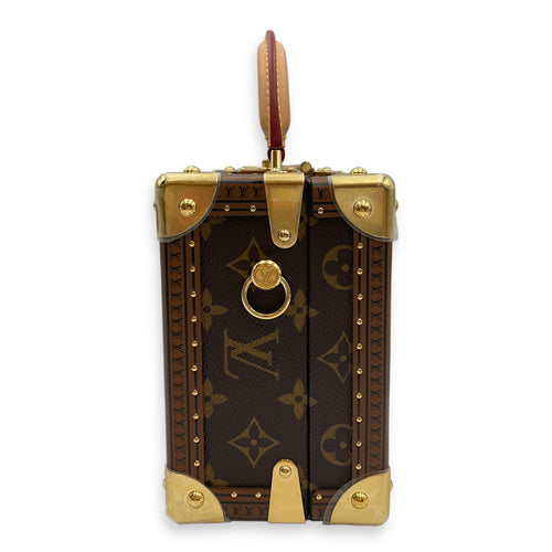 Valees 2 Way Petite Monogram Brown Handbag in Canvas, Gold hardware
