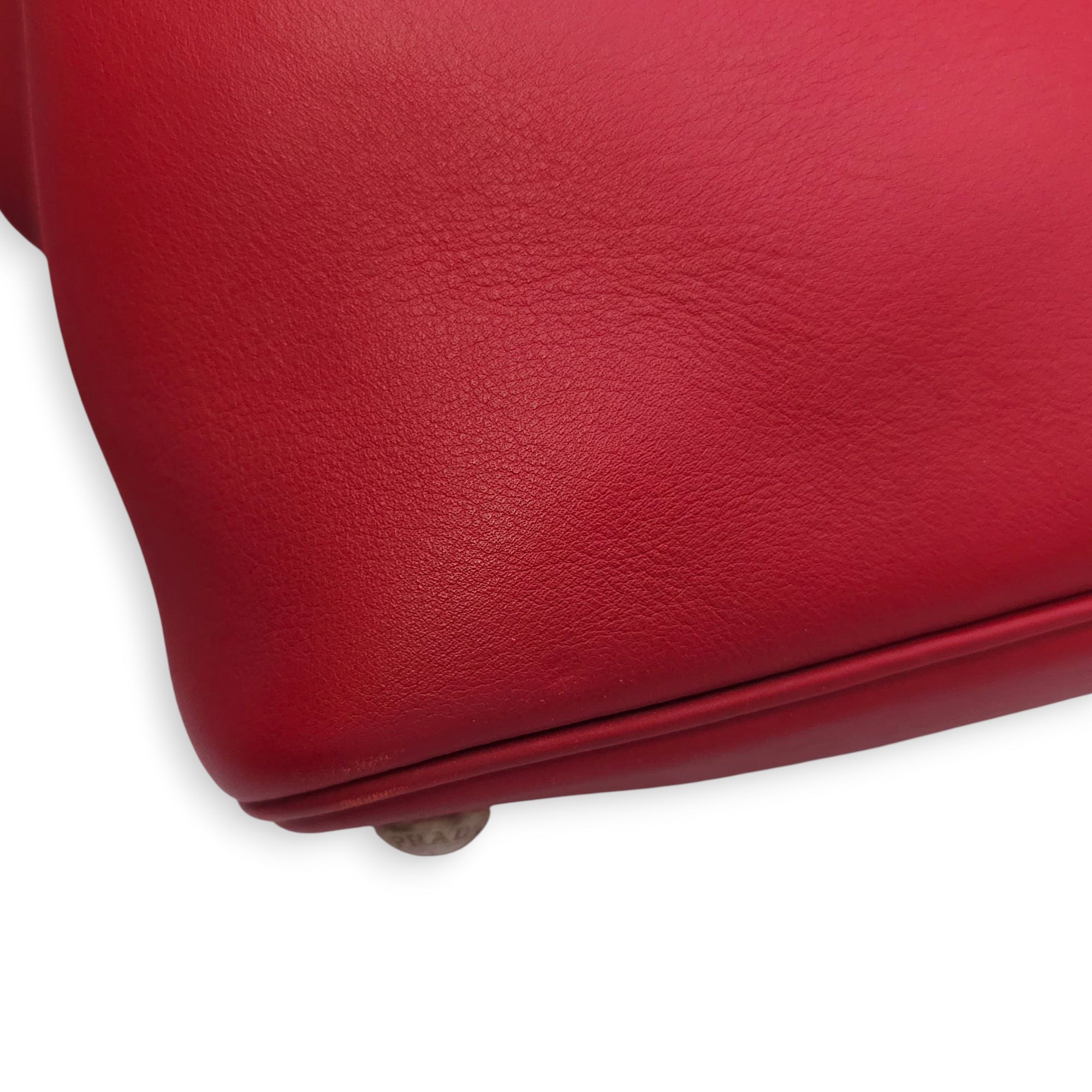 City Double Red Top Handle Bag in Calfskin, Silver hardware