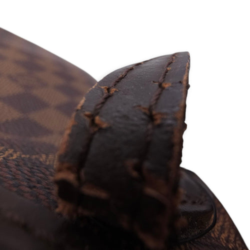 Damier Neverfull MM Brown Top Handle Bag in Canvas, Gold hardware