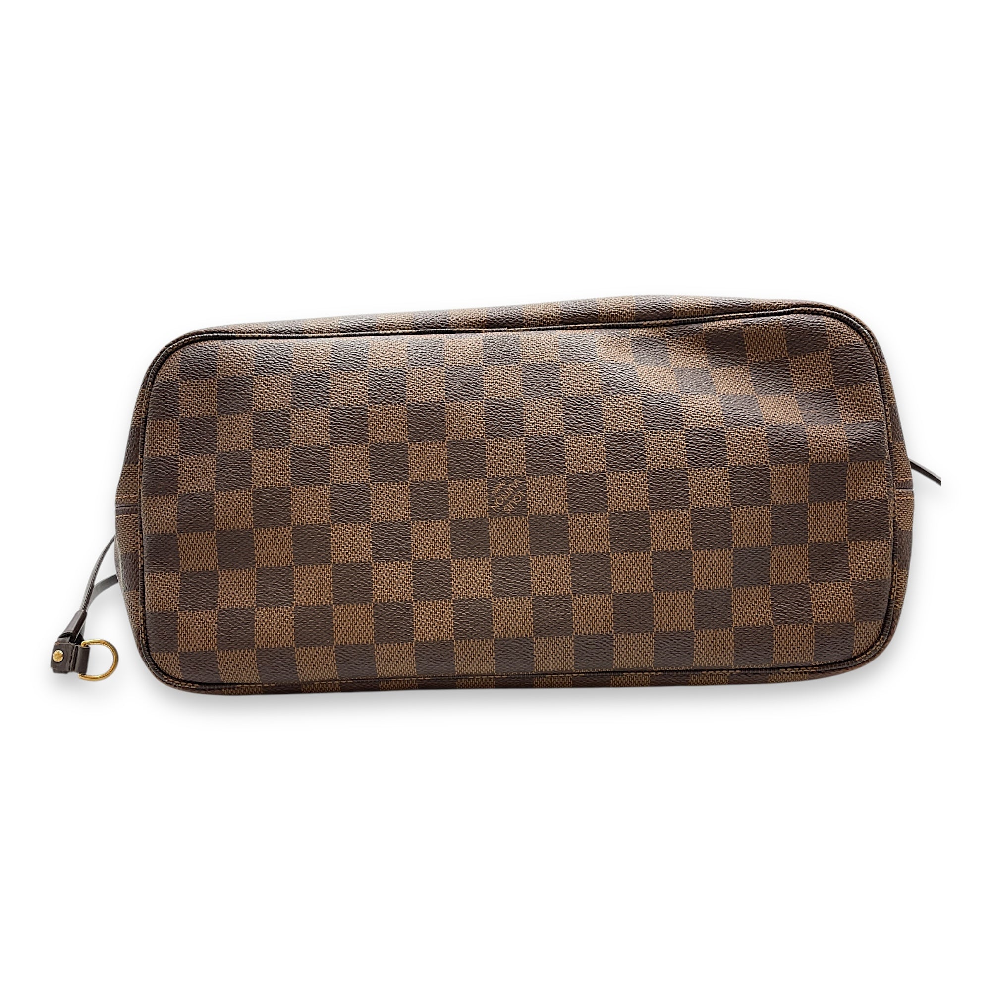 Damier Neverfull MM Brown Top Handle Bag in Canvas, Gold hardware