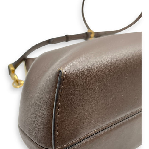 Fendi First Small Brown Shoulder Bag in Shiny Nappa, Gold hardware