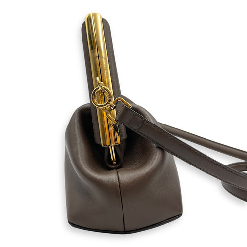 Fendi First Small Brown Shoulder Bag in Shiny Nappa, Gold hardware