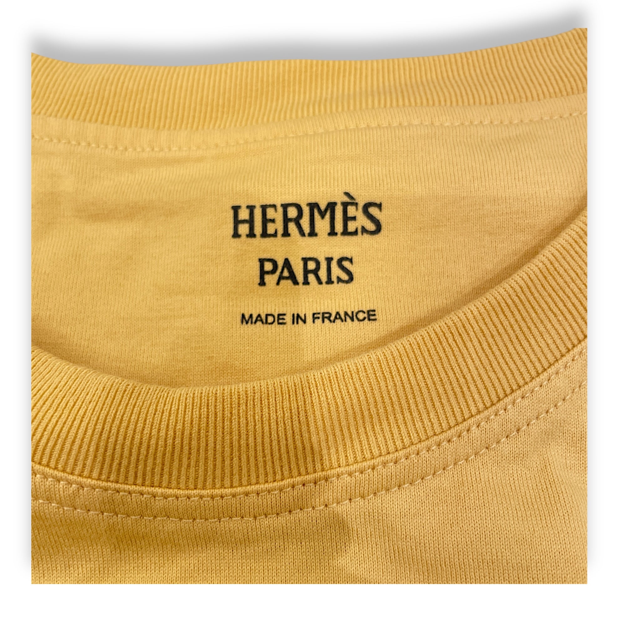 Embroidered Pocket T Shirt 38 Yellow Ready-To-Wear in Cotton