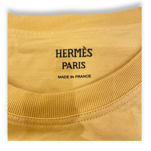 Embroidered Pocket T Shirt 38 Yellow Ready-To-Wear in Cotton