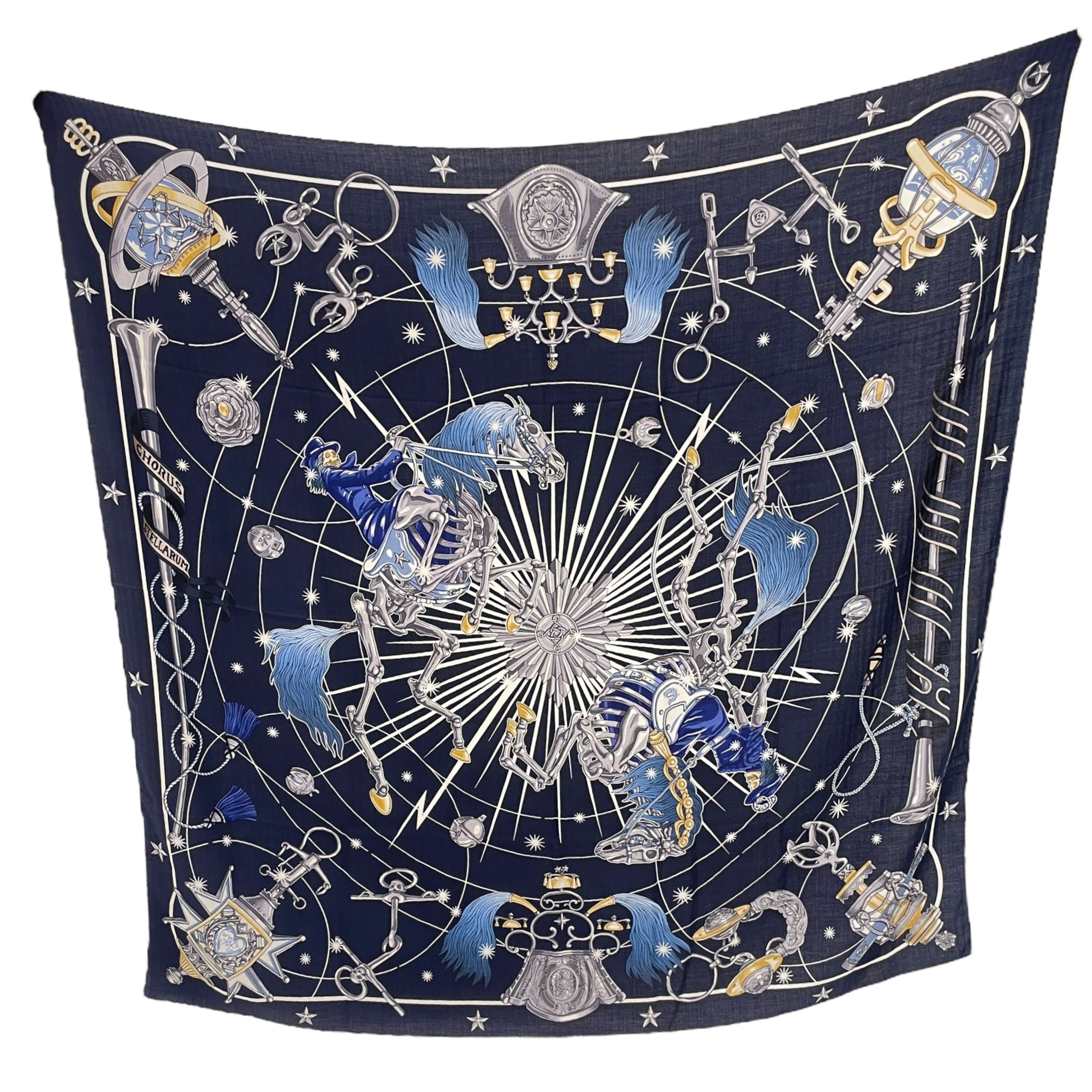 Chorus Stellarum 140 Marine/Indigo/Blanc Shawl