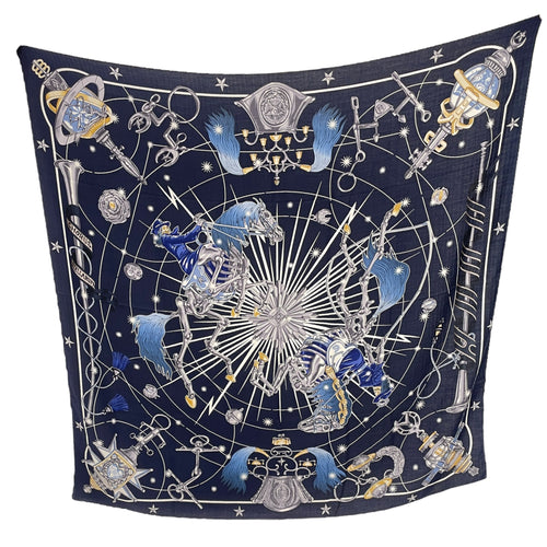 Chorus Stellarum 140 Marine/Indigo/Blanc Shawl
