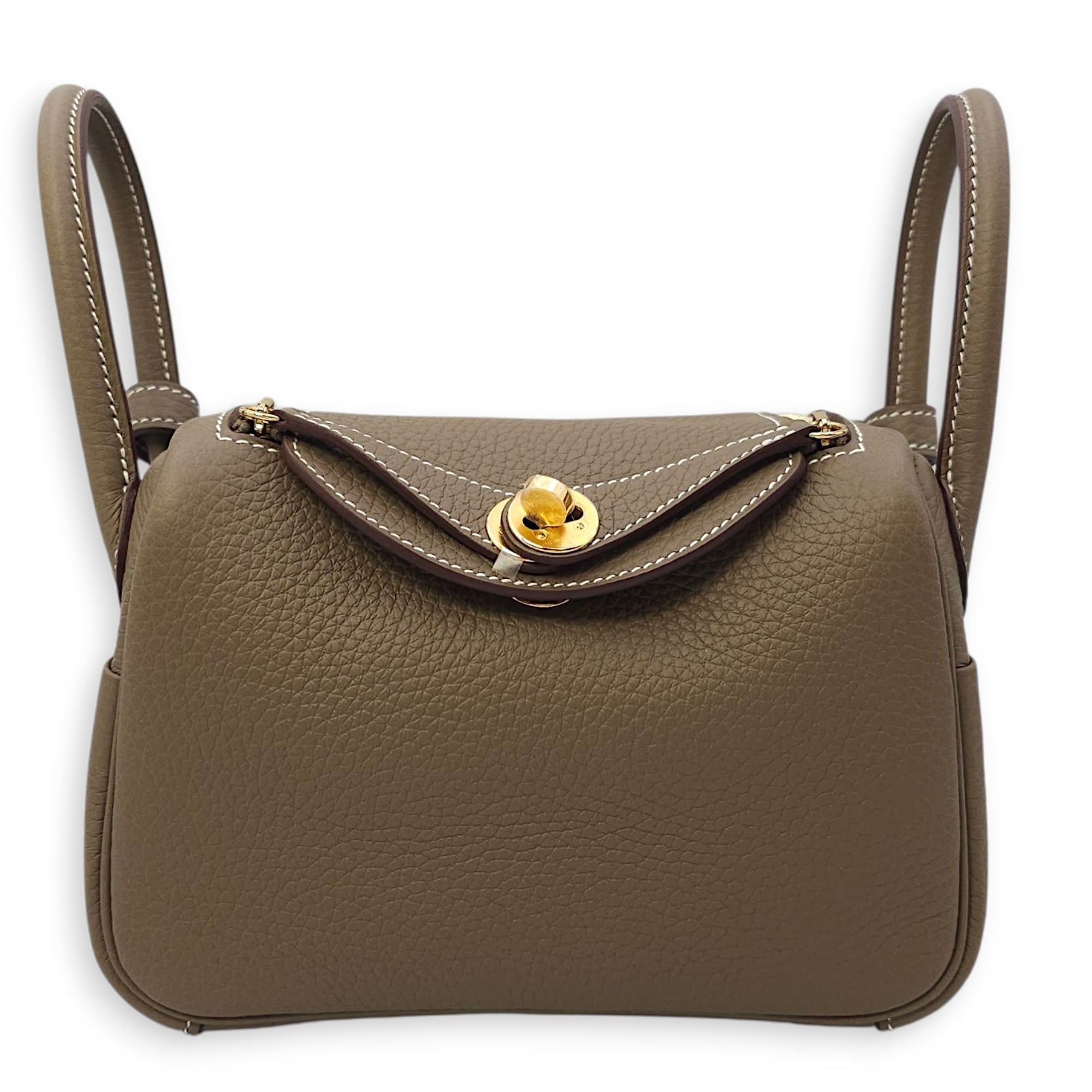 Lindy II Mini Etoupe in Clemence, Gold hardware