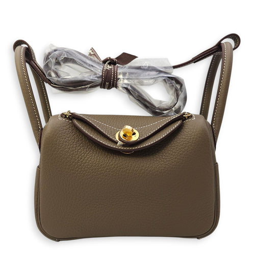 Lindy II Mini Etoupe in Clemence, Gold hardware