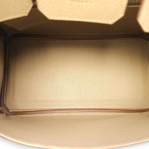 Birkin 25 Etoupe/Gris Pale/Ebene in Epsom, Palladium hardware