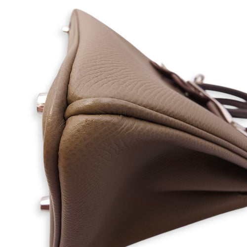 Birkin 25 Etoupe/Gris Pale/Ebene in Epsom, Palladium hardware