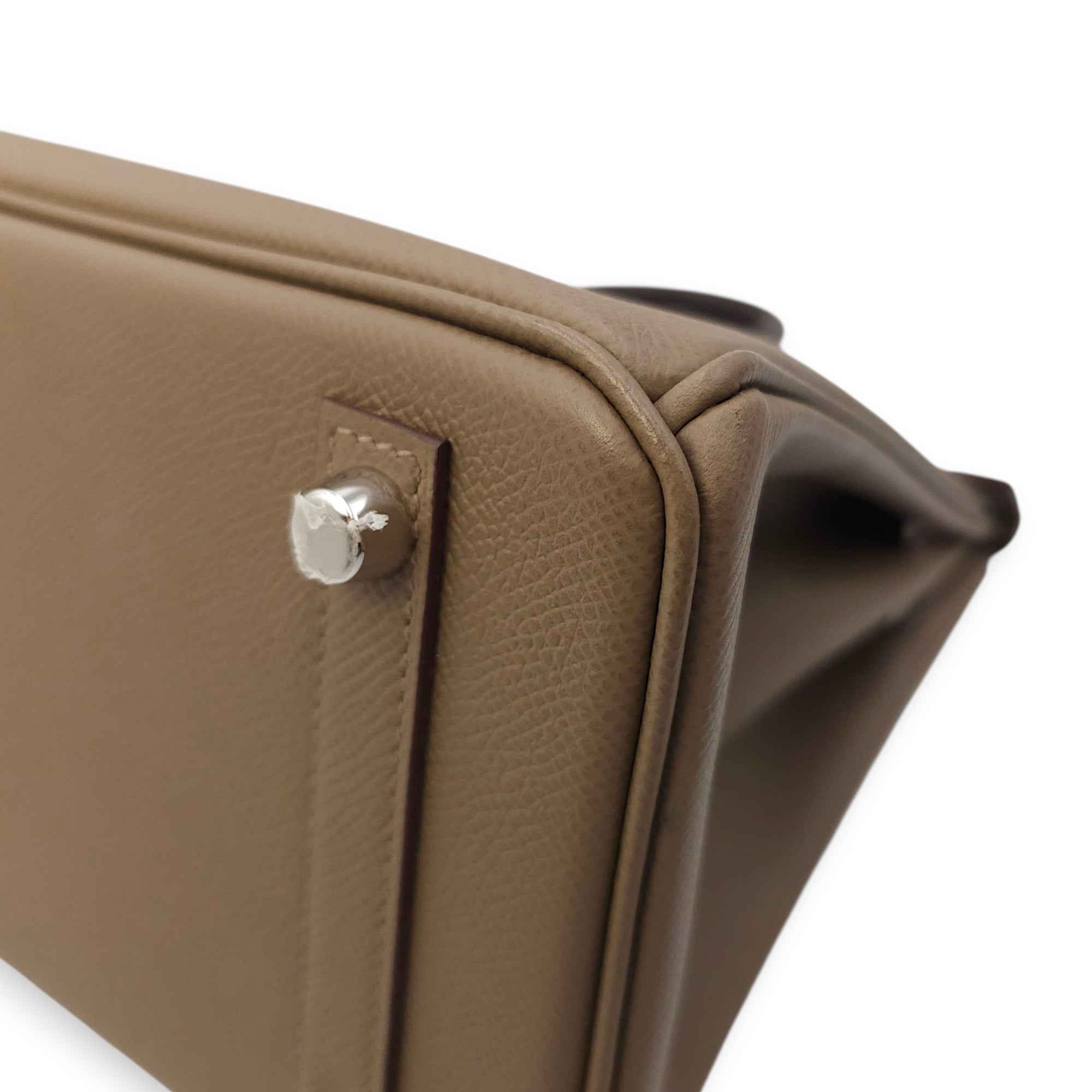 Birkin 25 Etoupe/Gris Pale/Ebene in Epsom, Palladium hardware