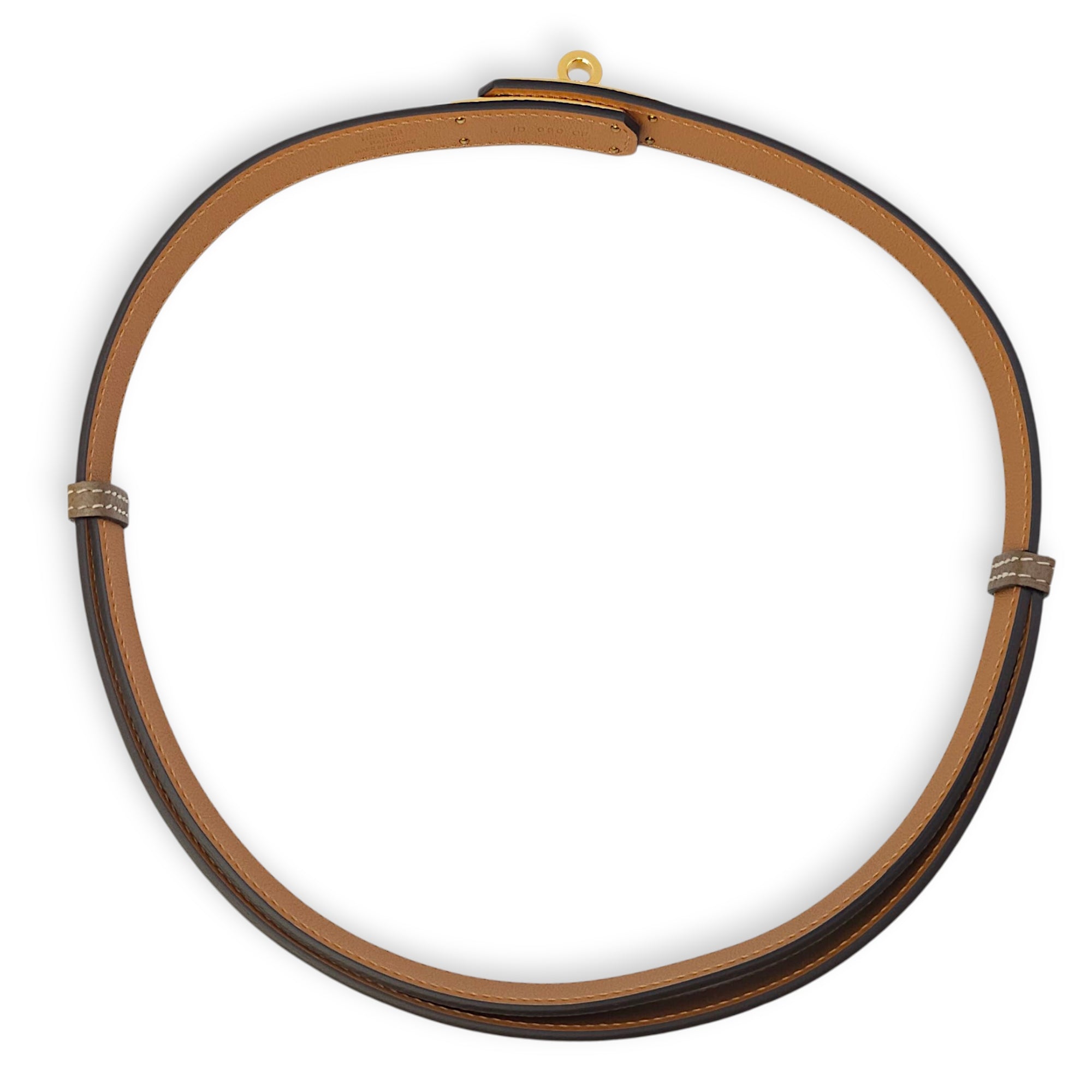 Kelly 18 Etoupe Belt in Epsom, Gold hardware