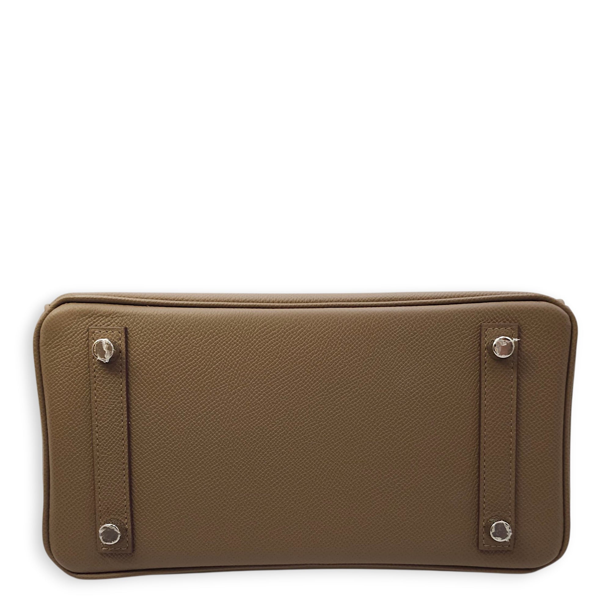 Birkin 25 Etoupe/Gris Pale/Ebene in Epsom, Palladium hardware