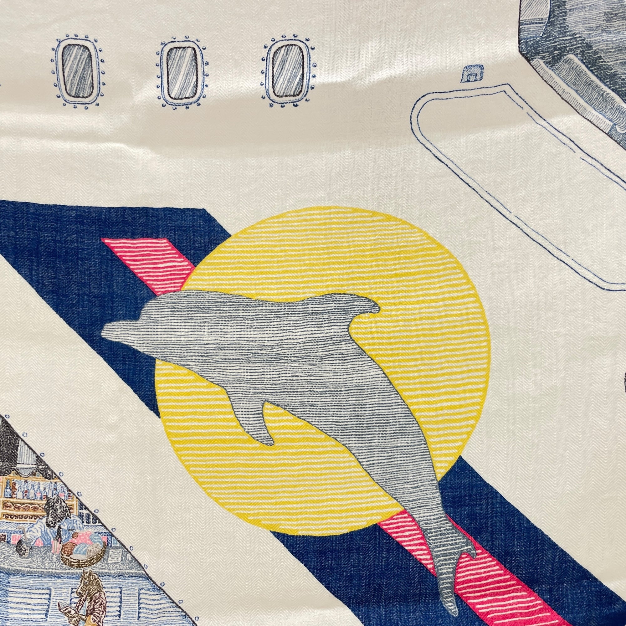 Ferry Tales 100 Chines/Marine/Fuchsia Scarf