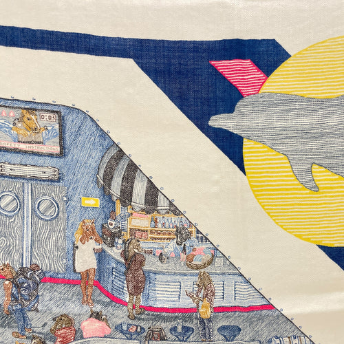 Ferry Tales 100 Chines/Marine/Fuchsia Scarf
