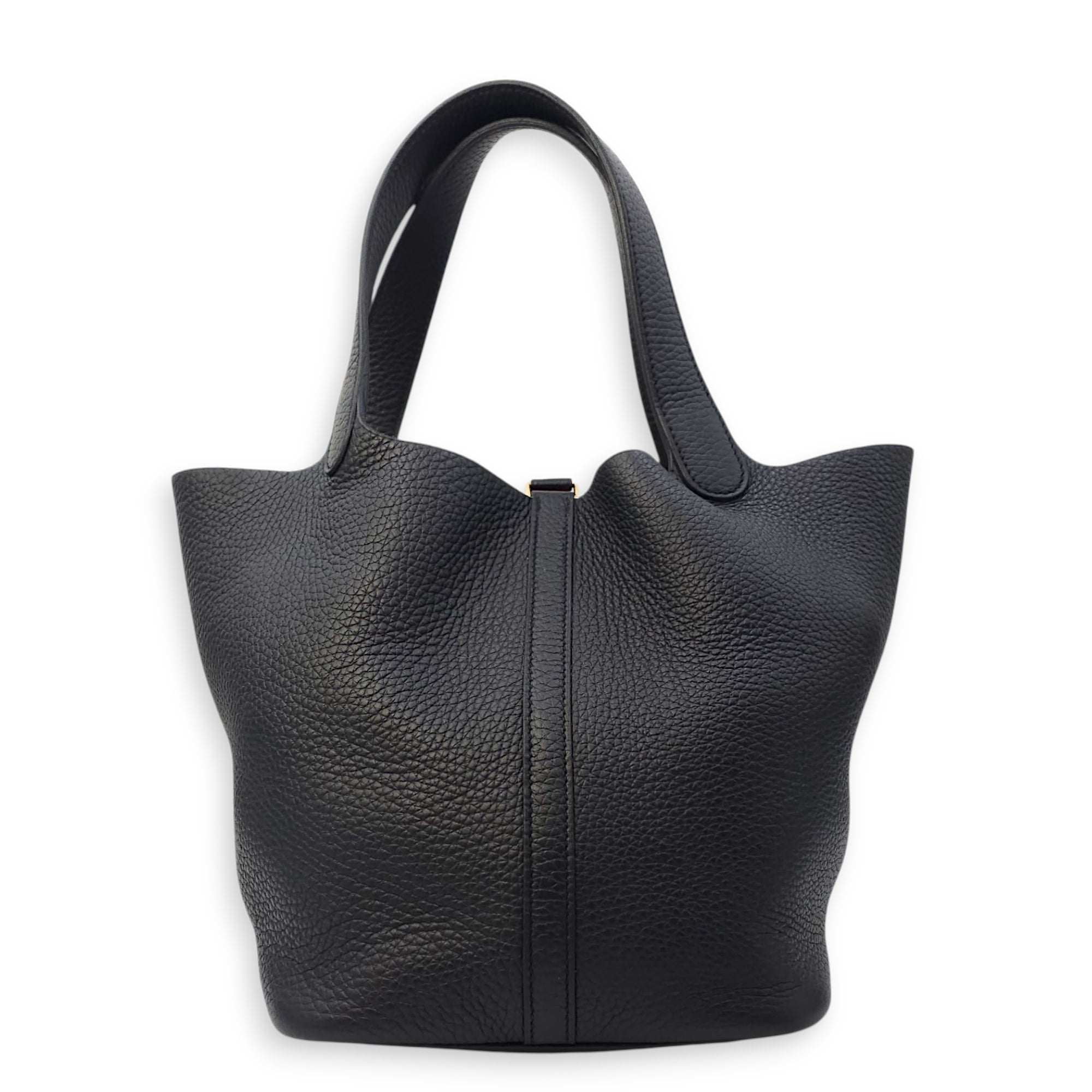 Picotin 22 Black in Clemence, Gold hardware