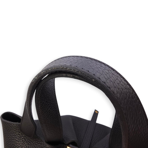 Picotin 22 Black in Clemence, Gold hardware