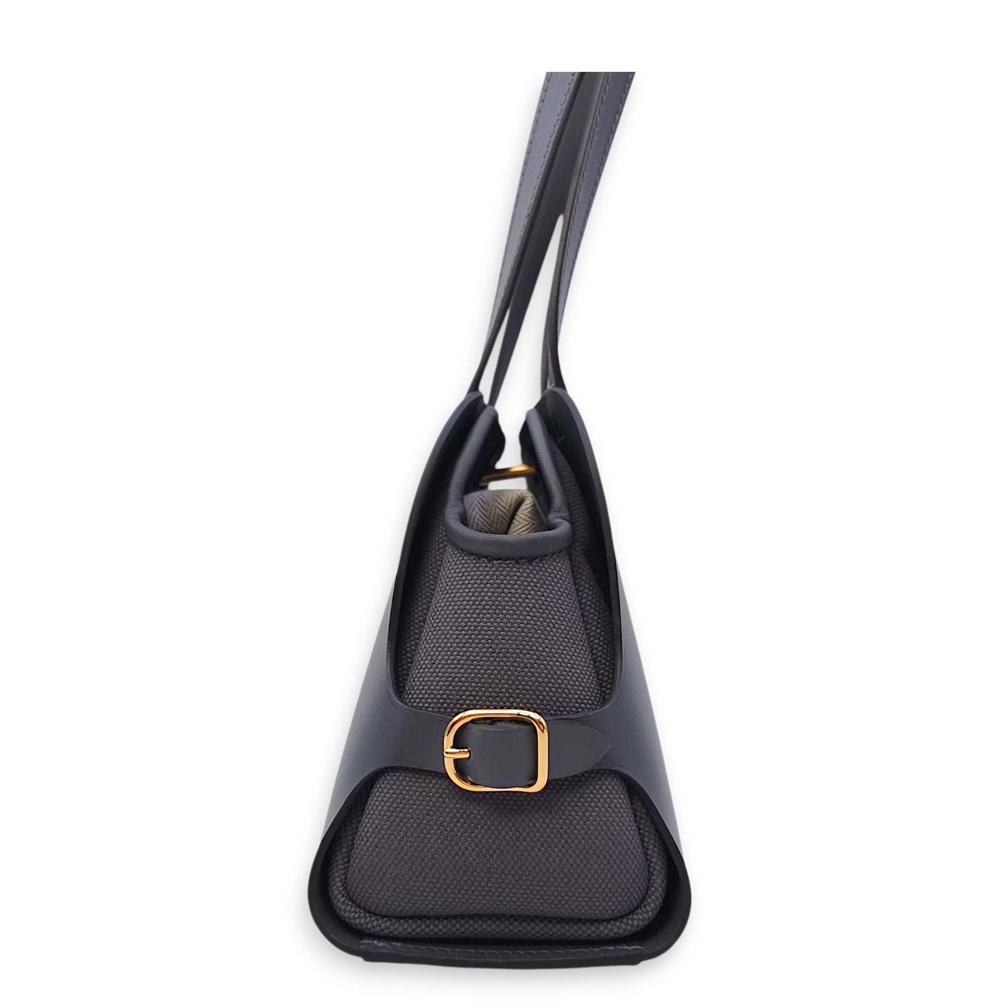 Tablier Sellier Ardoise in Vache Hunter/Swift/Toile, Gold hardware