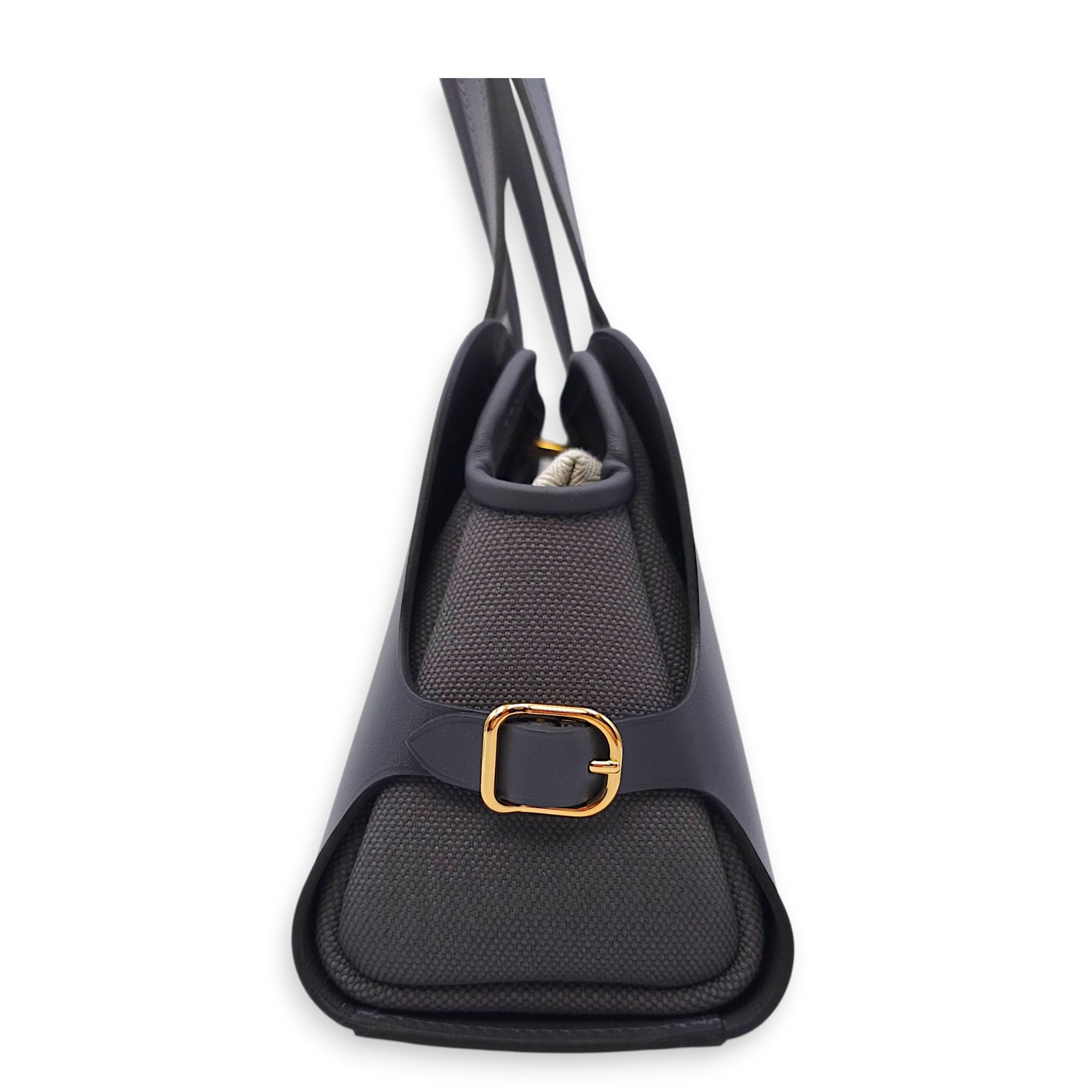 Tablier Sellier Ardoise in Vache Hunter/Swift/Toile, Gold hardware