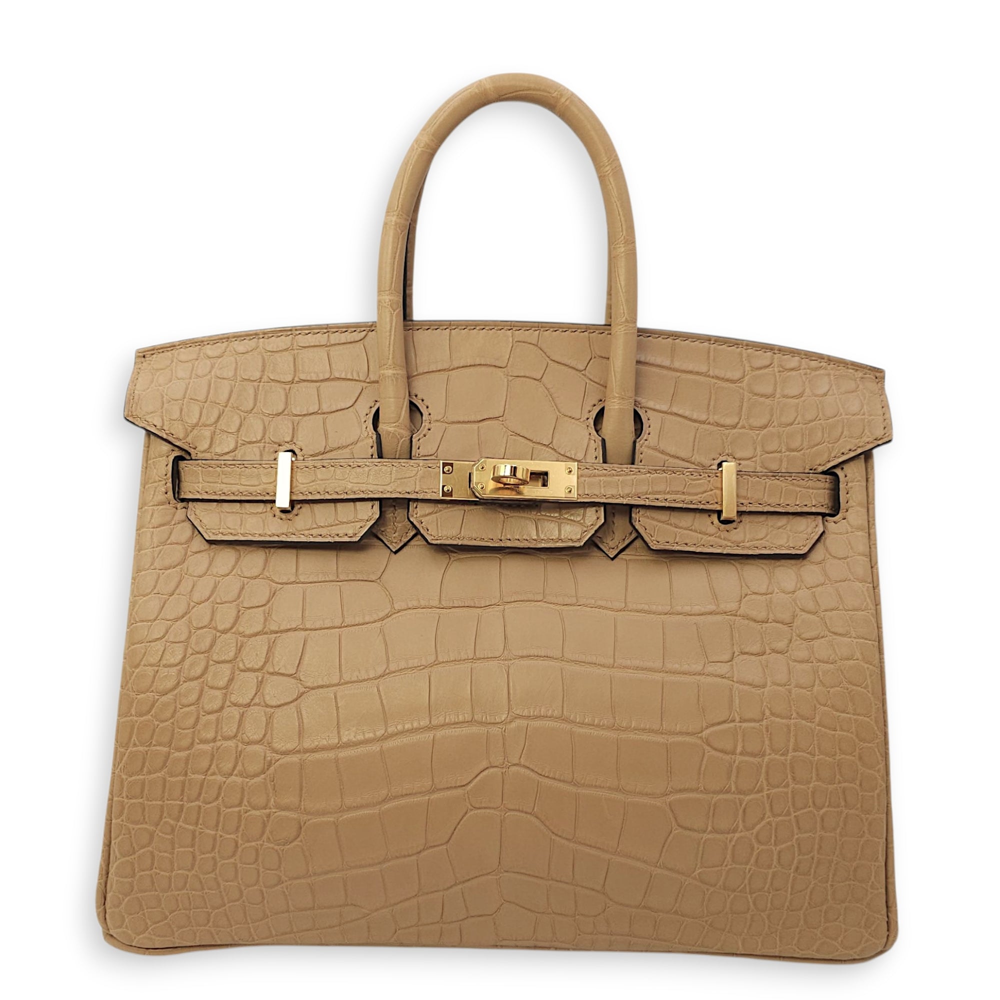 Birkin 25 Chai in Matte Alligator, Gold hardware