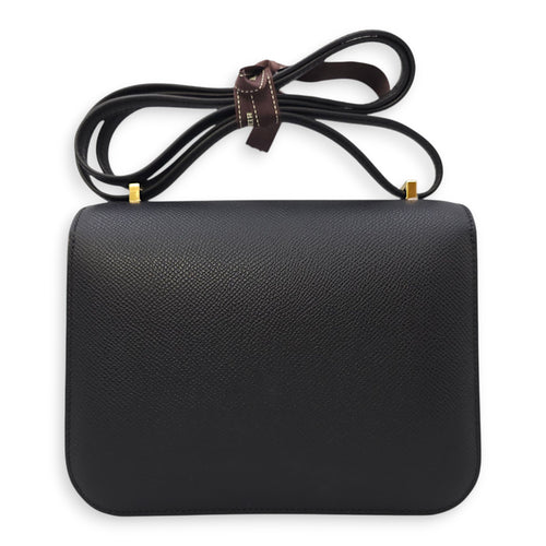 Constance Mirror 18 Black in Epsom, Gold hardware