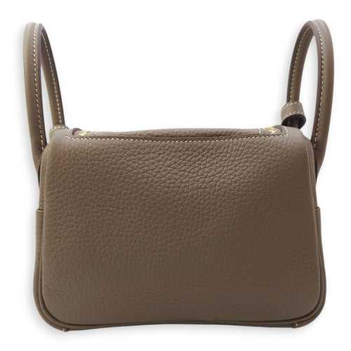 Lindy II Mini Etoupe in Clemence, Gold hardware