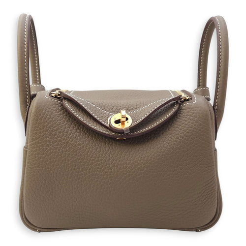 Lindy II Mini Etoupe in Clemence, Gold hardware