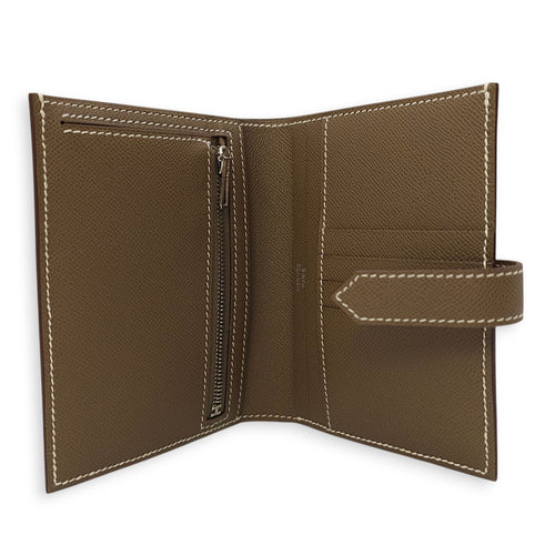 Bearn Compact Etoupe Wallet in Madame, Palladium hardware