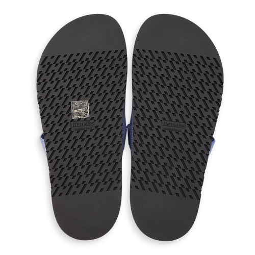 Chypre 39.5 Blue Sandal in Suede Leather