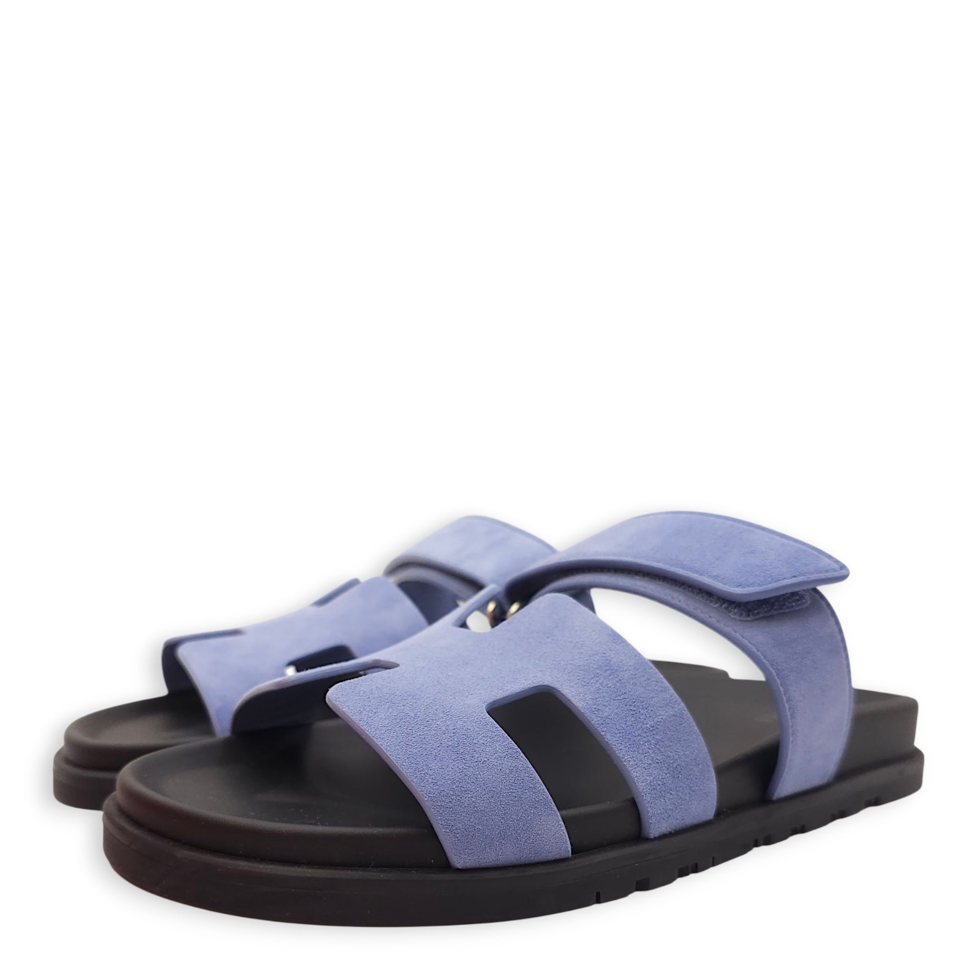 Chypre 39.5 Blue Sandal in Suede Leather