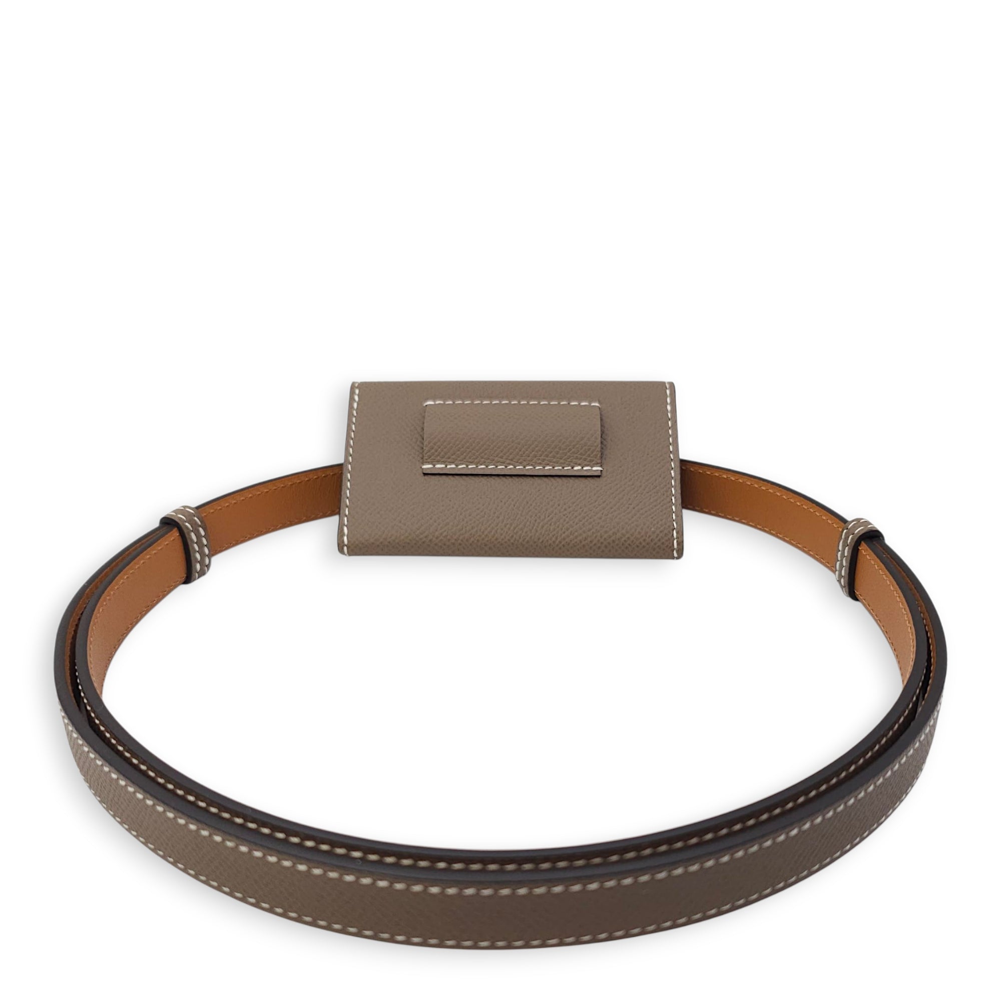 Kelly Pocket 18 Etoupe Belt in Epsom, Palladium hardware