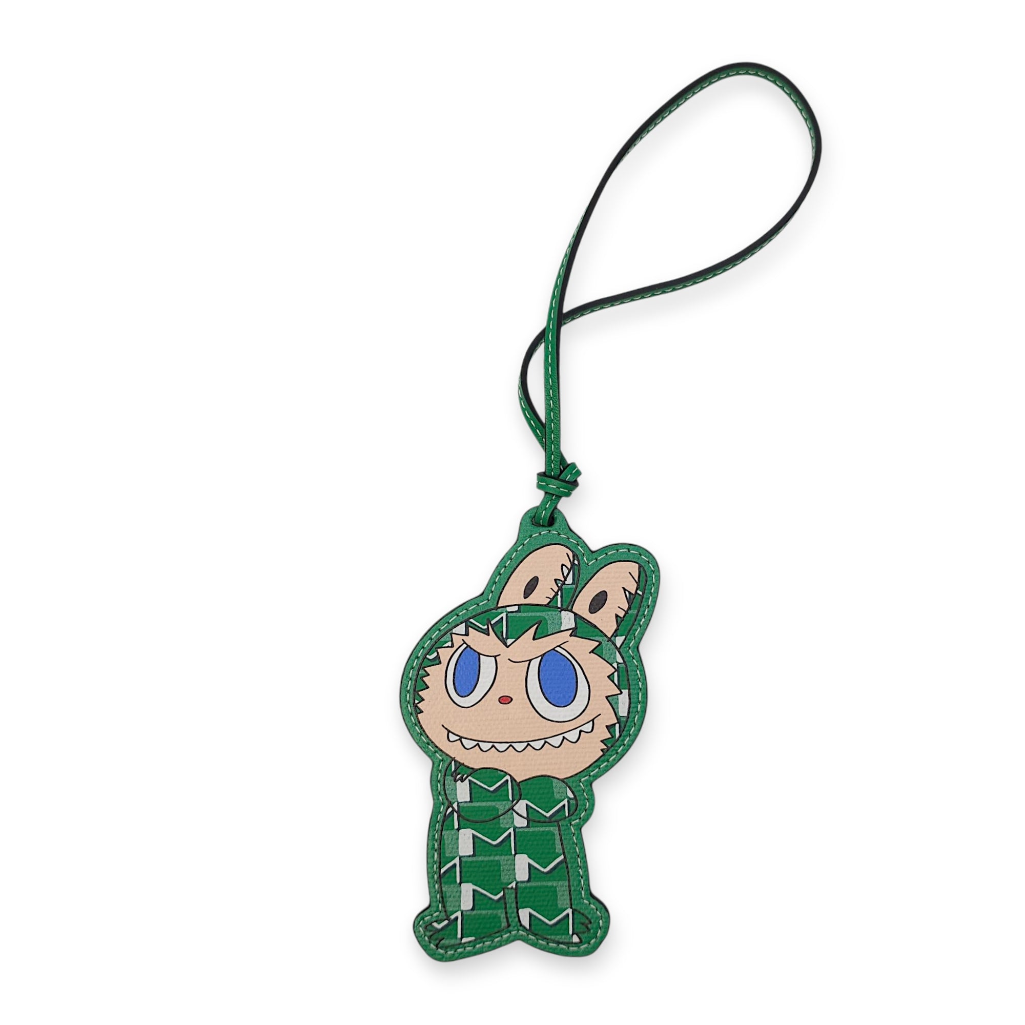 Moynat x Kasing Lung Labubu Green Charm in Canvas