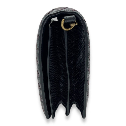 Flap Multi-colour Wallet On Chain in Natural Fur, Brushed Gold hardware
