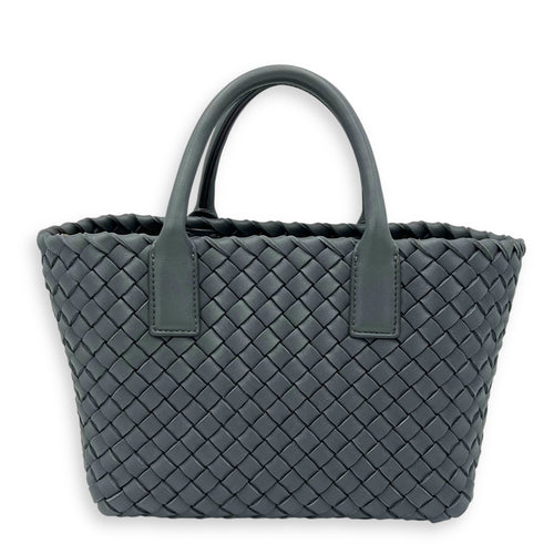 Bottega Veneta Cabat Top Handle Bag Grey in Lambskin, Silver hardware_1