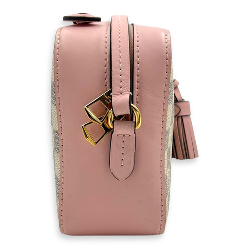 Saintonge Crossbody Bag Azur in Coated Canvas, Gold hardware