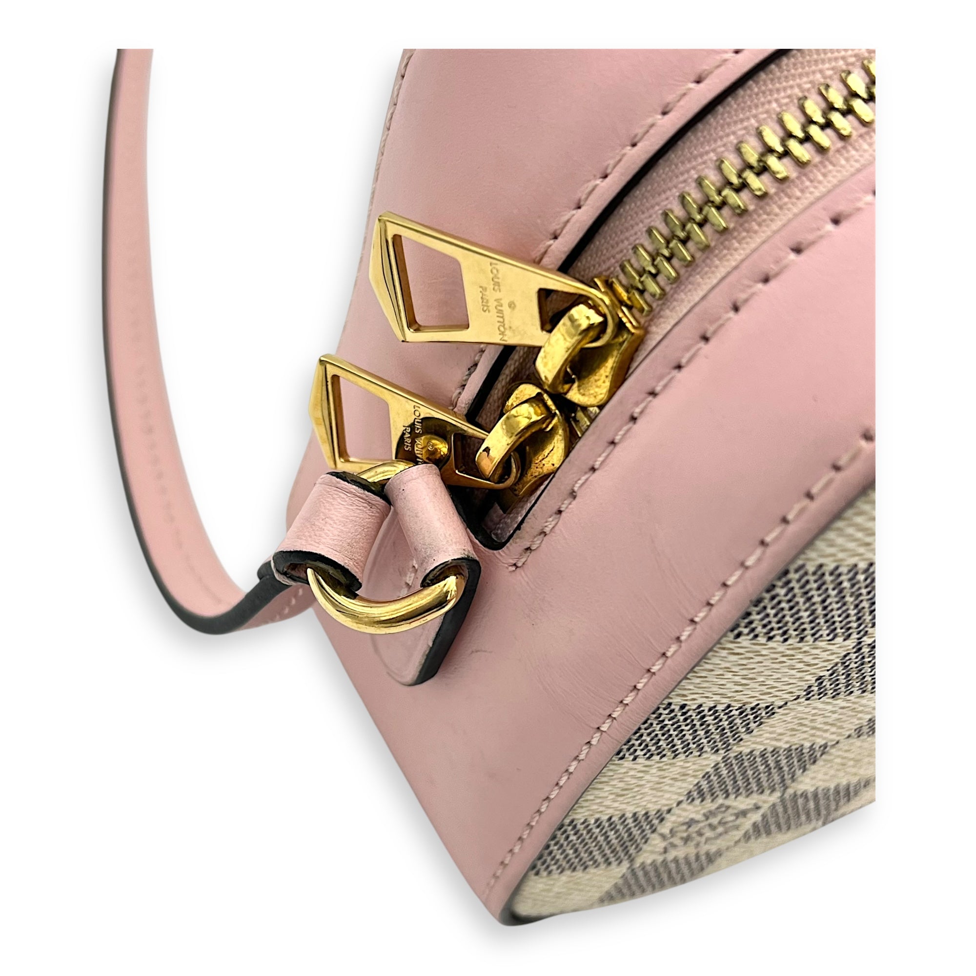 Saintonge Crossbody Bag Azur in Coated Canvas, Gold hardware