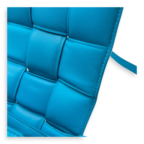 Padded Cassette Shoulder Bag Blue in Lambskin, Gold hardware