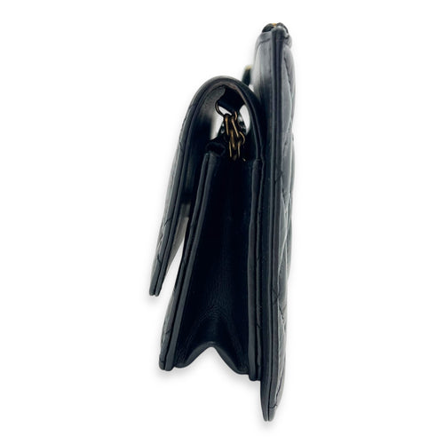 2.55 Shoulder Bag Black in Calfskin, Gold hardware