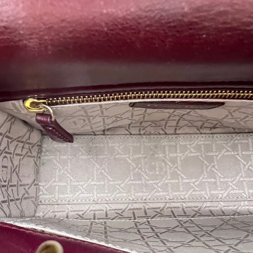 Lady Dior Small Red Top Handle Bag in Lambskin, Gold hardware