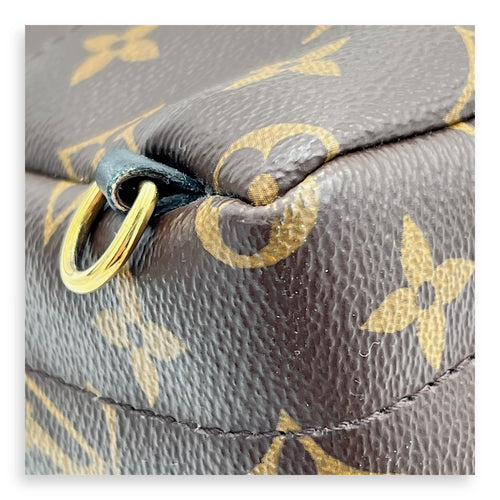Palm Springs Mini Brown Backpack in Monogram Coated Canvas, Gold hardware