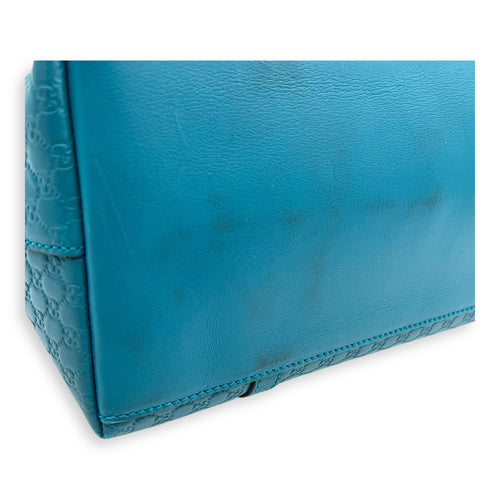 Guccissima Top Handle Bag Blue in Guccissima Leather, Gold hardware