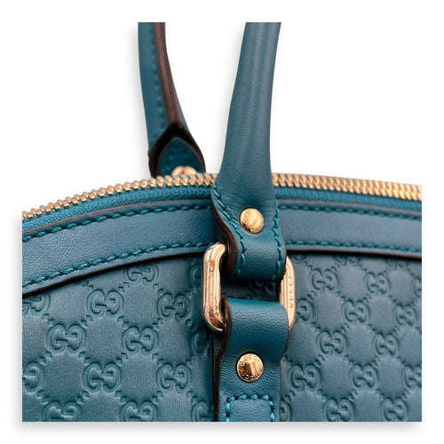 Guccissima Top Handle Bag Blue in Guccissima Leather, Gold hardware