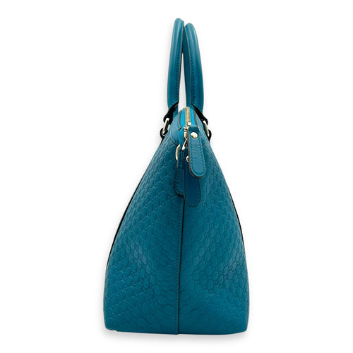 Guccissima Top Handle Bag Blue in Guccissima Leather, Gold hardware