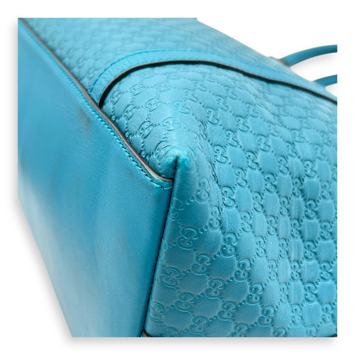 Guccissima Top Handle Bag Blue in Guccissima Leather, Gold hardware