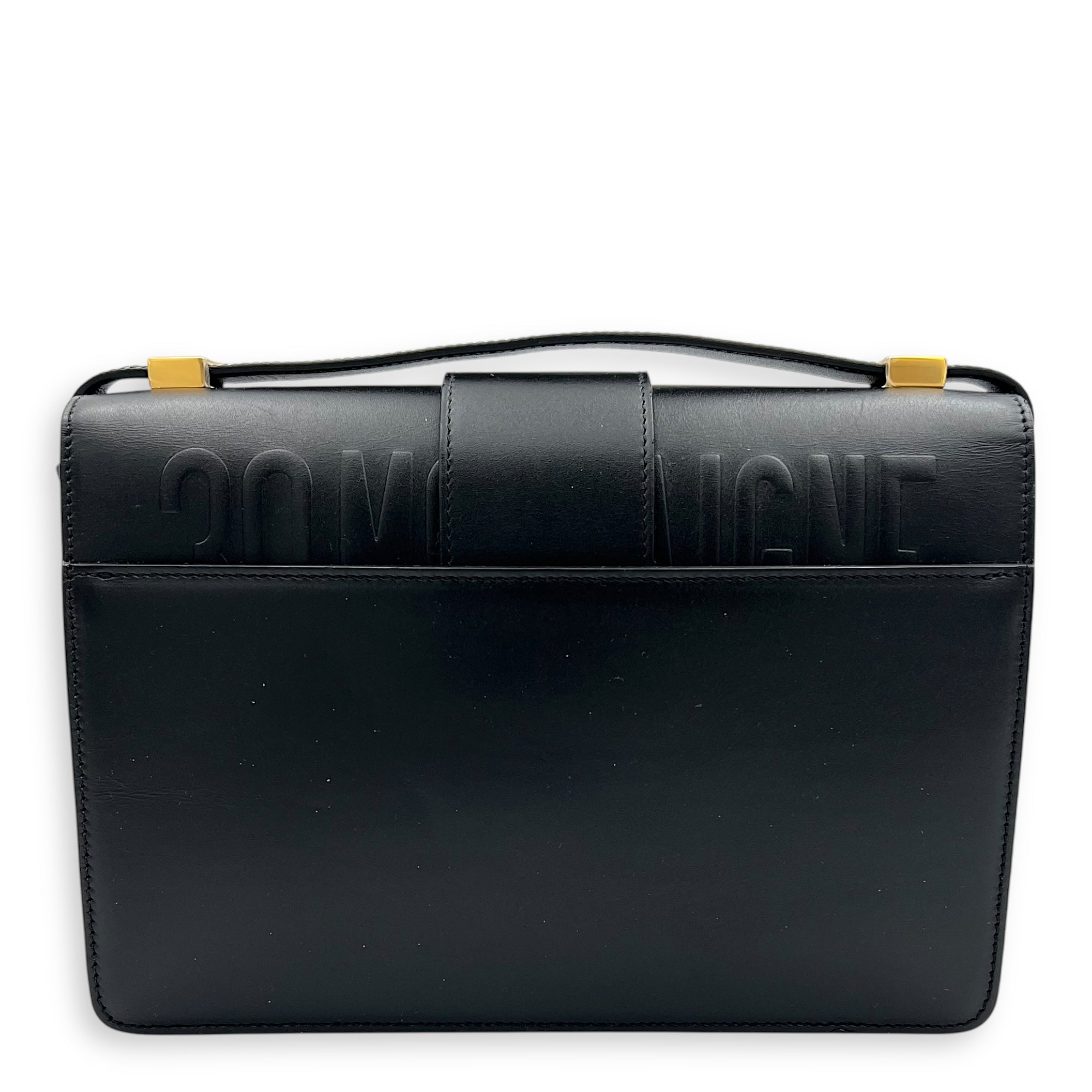 30 Montaigne Shoulder Bag Medium Black in Calfskin, Gold hardware